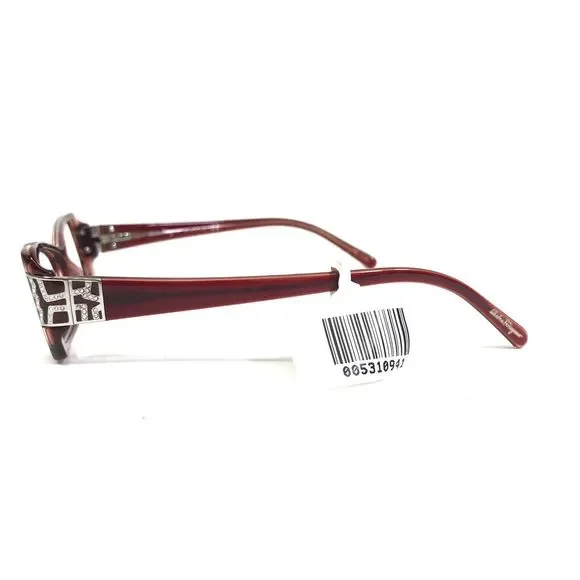 Salvatore Ferragamo Eyeglasses Frames 2613-B 462 Red Burgundy Cat Eye 52-15-135 - Picture 7 of 13